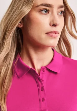 Poloshirt met korte mouwen en geribde structuur