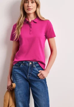 Poloshirt met korte mouwen en geribde structuur