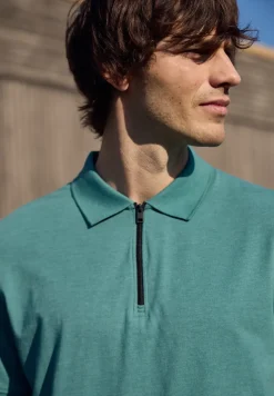 Poloshirt met korte mouwen in een gemêleerde look