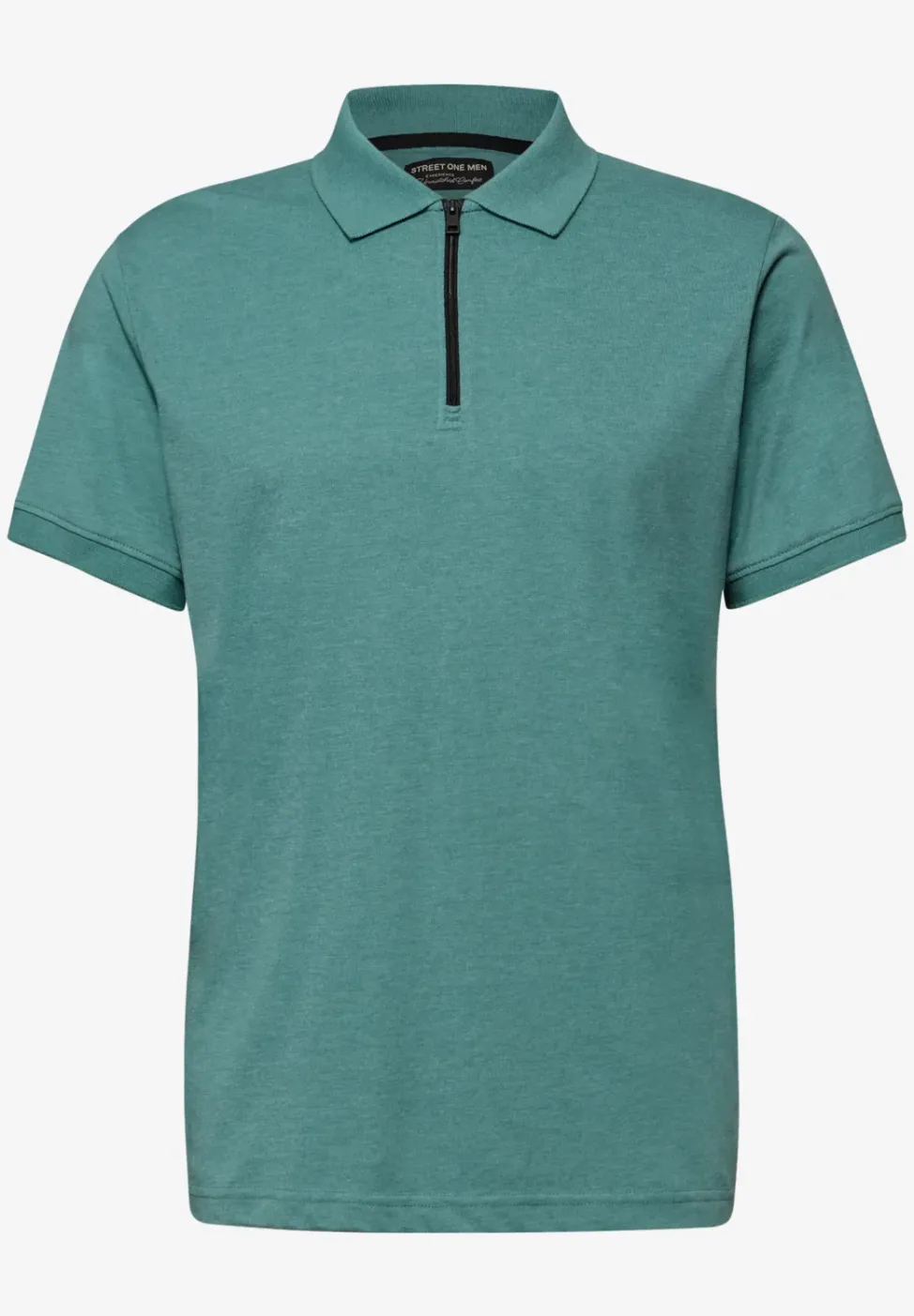 Poloshirt met korte mouwen in een gemêleerde look