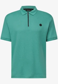 Poloshirt met rits en structuur