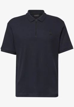 Poloshirt met rits en structuur