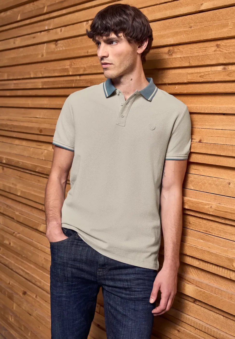 Poloshirt met structuur