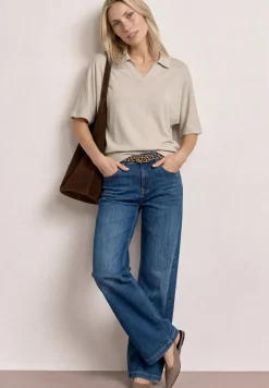 Poloshirt met elastische tailleband