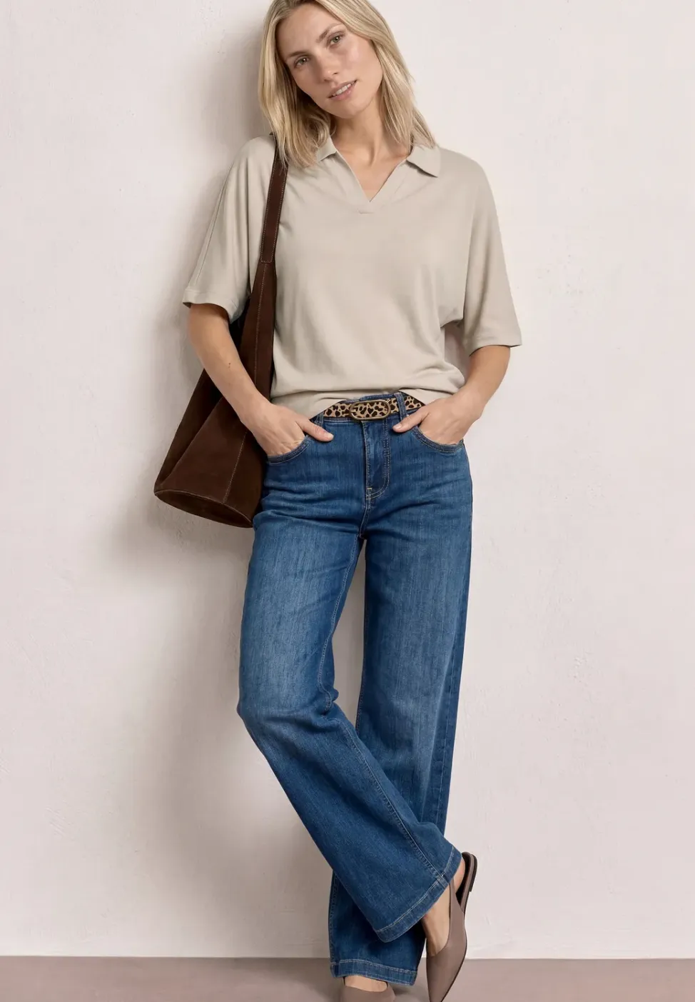 Poloshirt met elastische tailleband