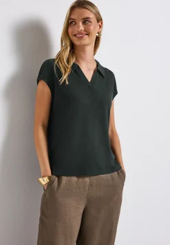 Poloshirt met gebreide look