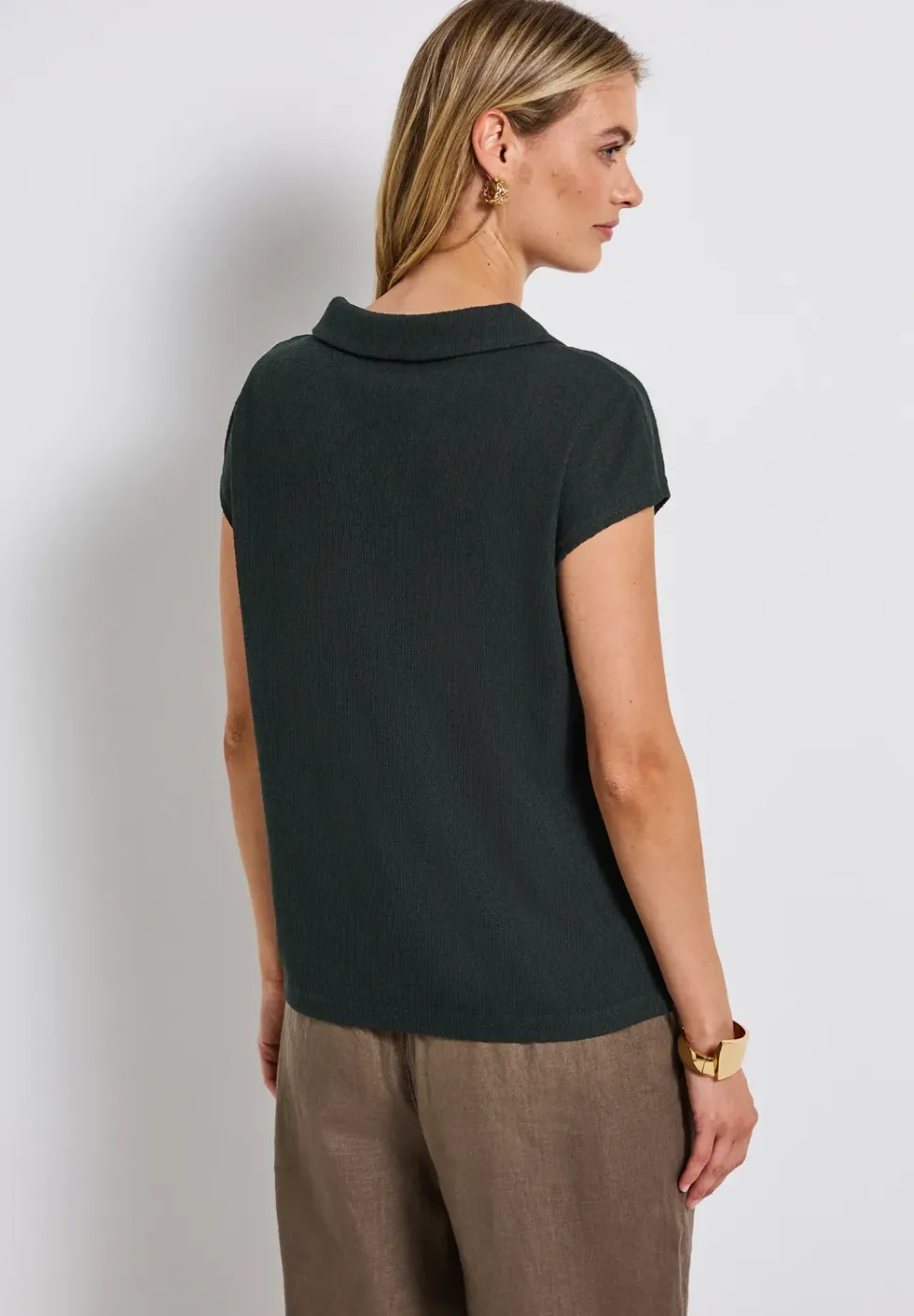 Poloshirt met gebreide look