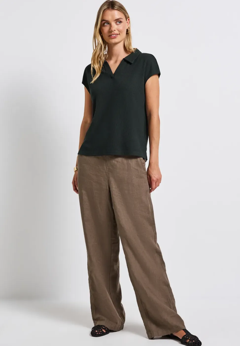 Poloshirt met gebreide look