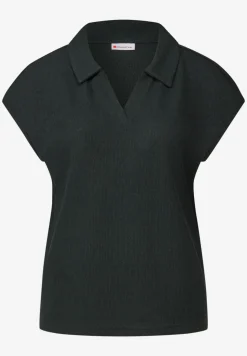 Poloshirt met gebreide look