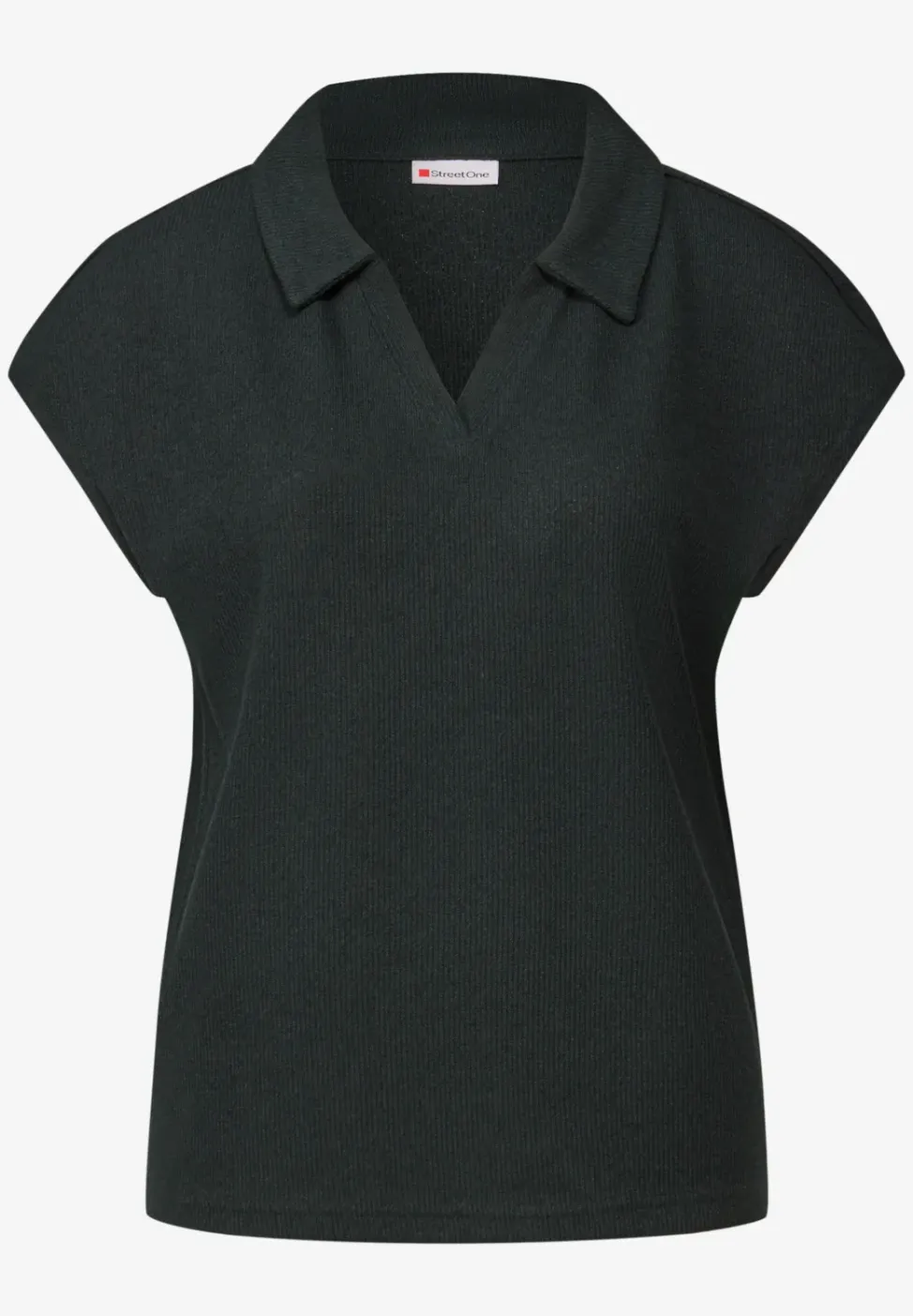 Poloshirt met gebreide look