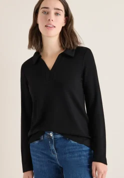 Poloshirt met gebreide look