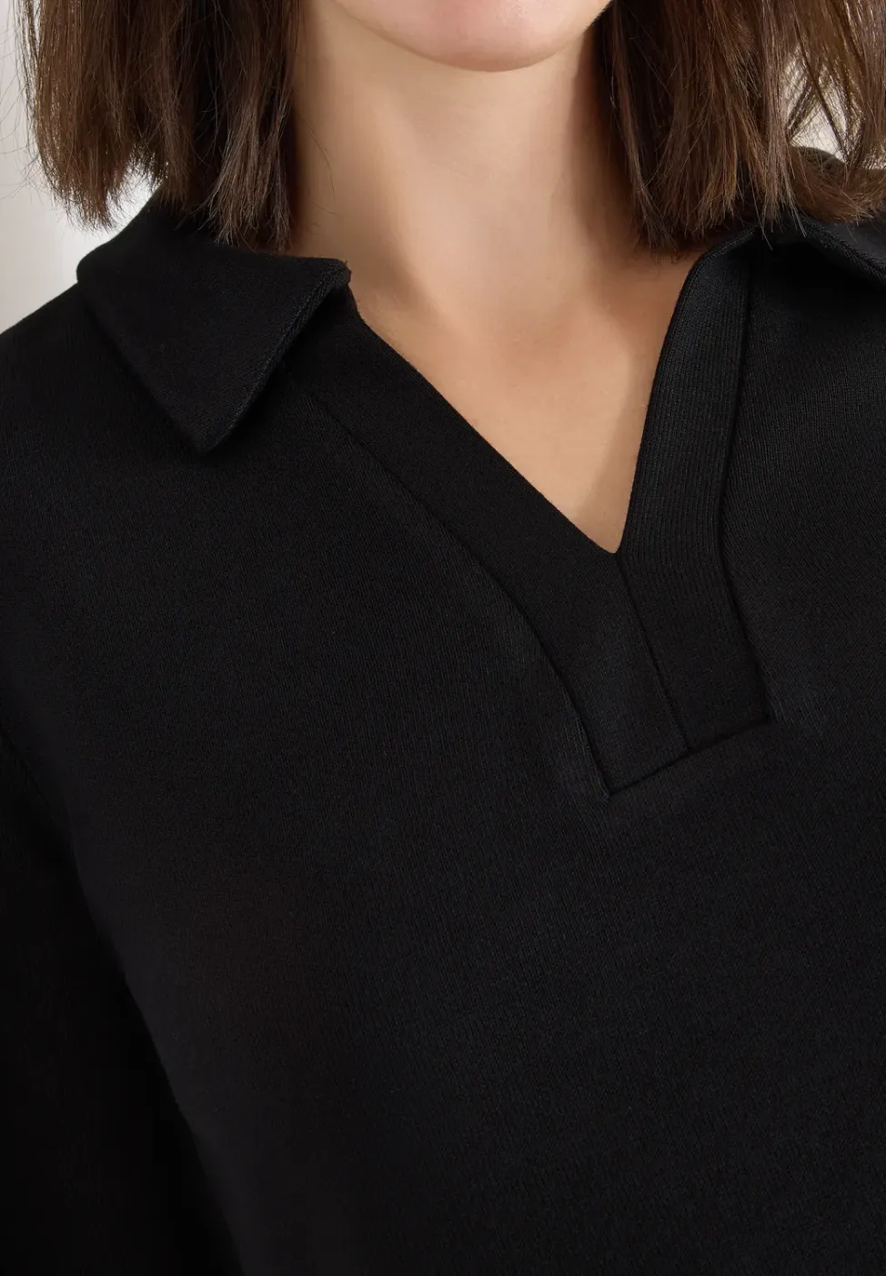 Poloshirt met gebreide look