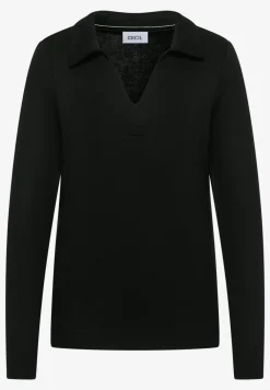 Poloshirt met gebreide look