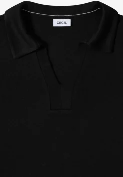 Poloshirt met gebreide look