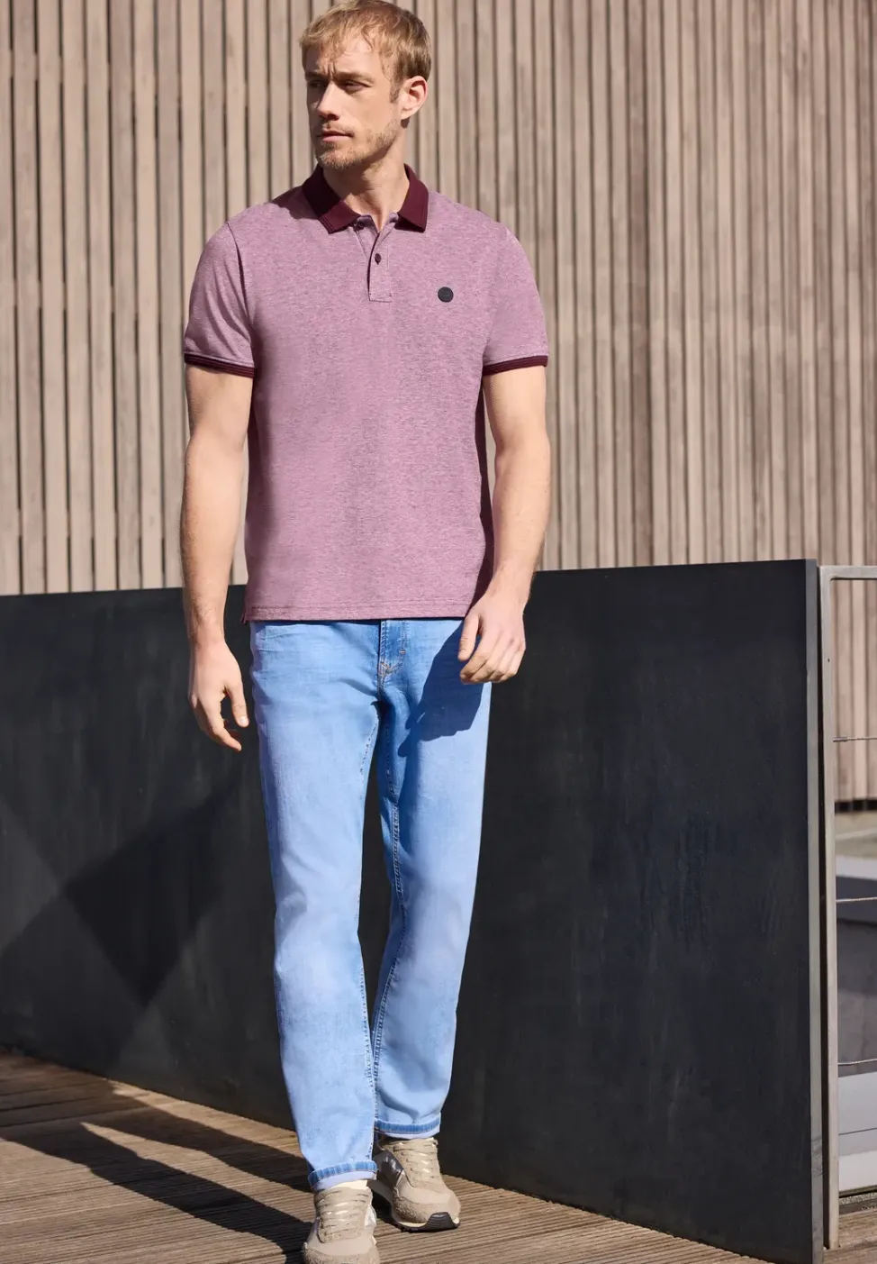 Poloshirt met korte mouwen en contrasterende details