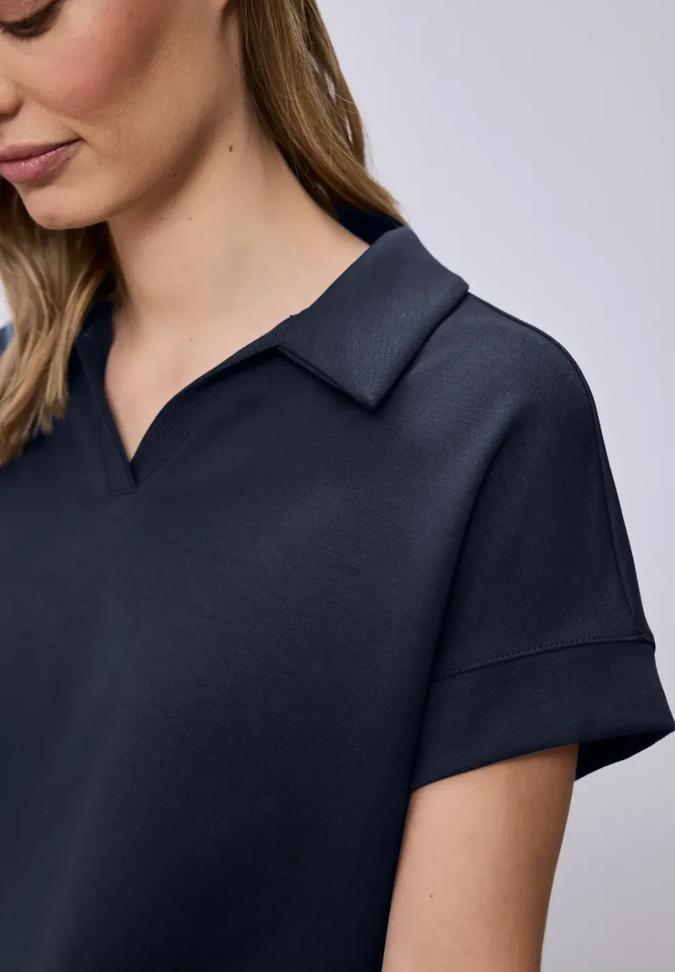 Poloshirt met korte mouwen en geribd detail