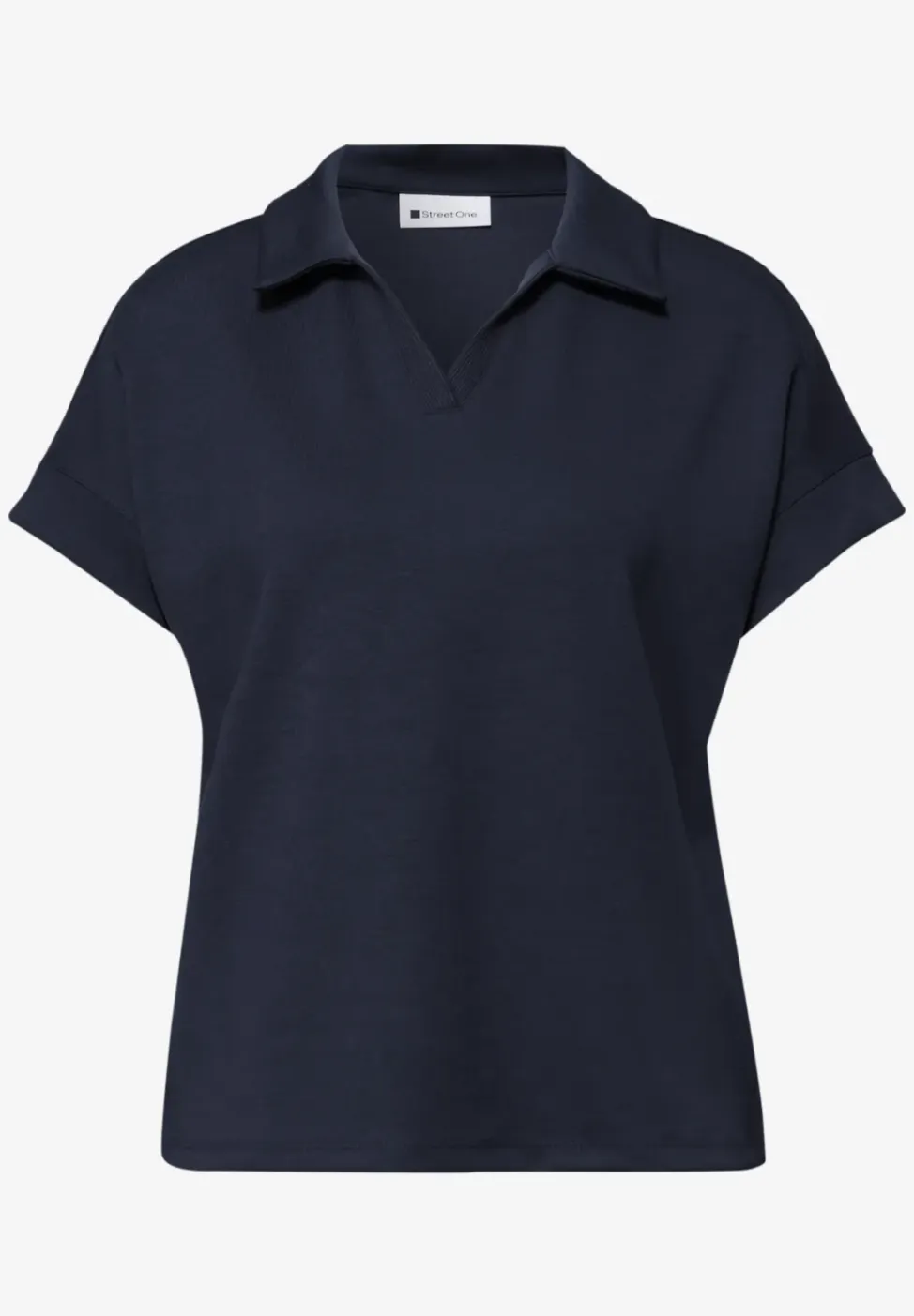 Poloshirt met korte mouwen en geribd detail