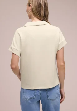 Poloshirt met korte mouwen en geribd detail