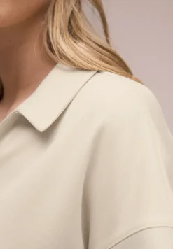 Poloshirt met korte mouwen en geribd detail