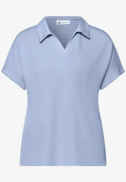 Poloshirt met korte mouwen en geribd detail