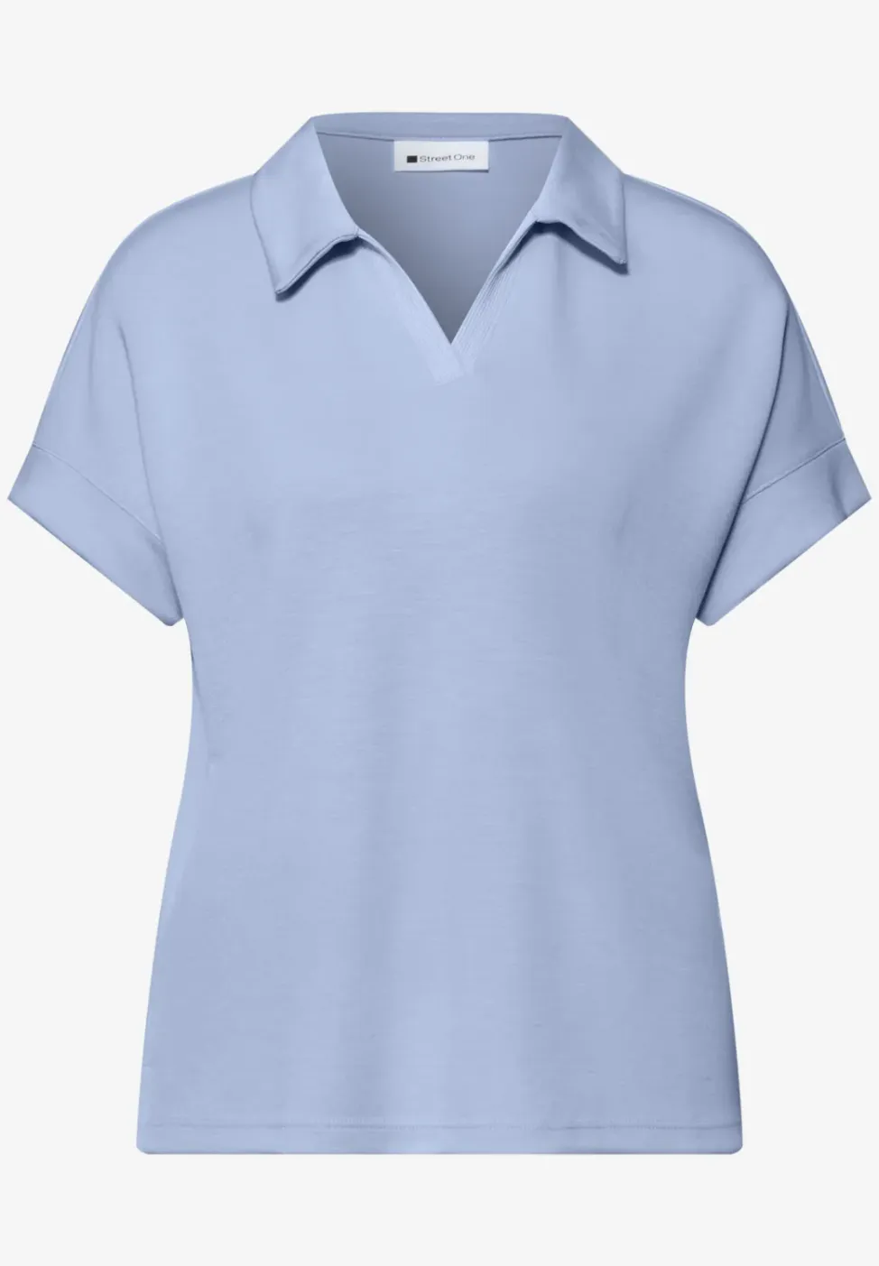 Poloshirt met korte mouwen en geribd detail