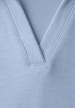 Poloshirt met korte mouwen en geribd detail