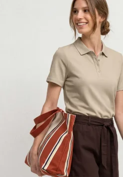 Poloshirt met korte mouwen en geribde structuur