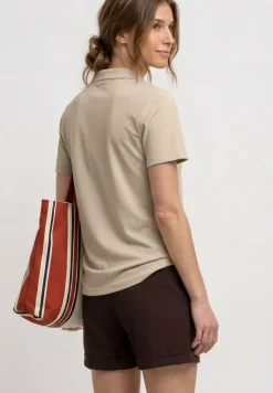 Poloshirt met korte mouwen en geribde structuur
