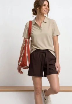 Poloshirt met korte mouwen en geribde structuur