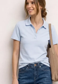 Poloshirt met korte mouwen en geribde structuur