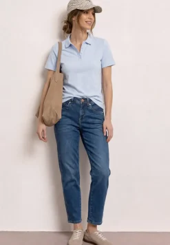 Poloshirt met korte mouwen en geribde structuur