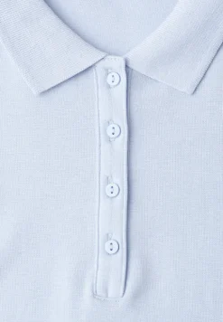 Poloshirt met korte mouwen en geribde structuur