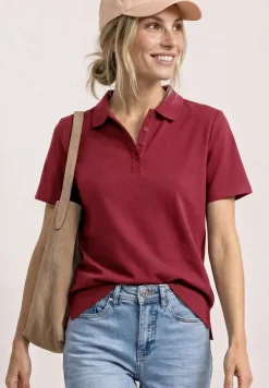 Poloshirt met korte mouwen en geribde structuur