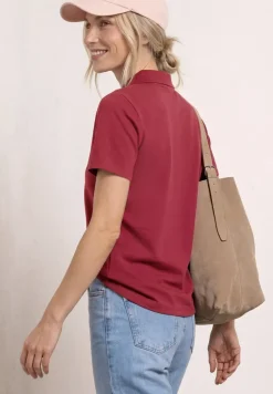 Poloshirt met korte mouwen en geribde structuur