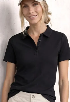 Poloshirt met korte mouwen en geribde structuur