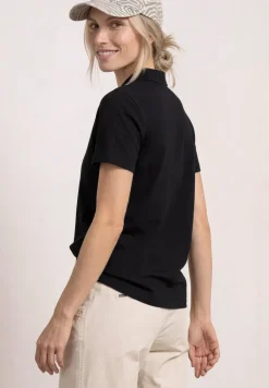 Poloshirt met korte mouwen en geribde structuur