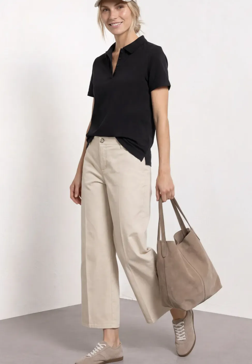 Poloshirt met korte mouwen en geribde structuur