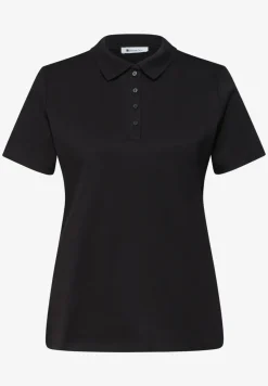 Poloshirt met korte mouwen en geribde structuur