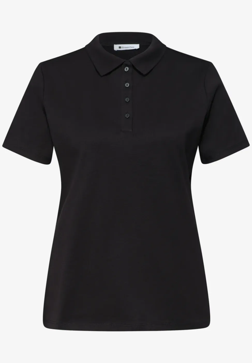 Poloshirt met korte mouwen en geribde structuur