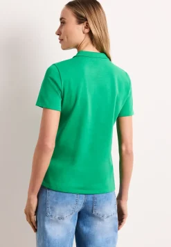 Poloshirt met korte mouwen en geribde structuur