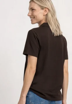 Poloshirt met korte mouwen en geribde structuur