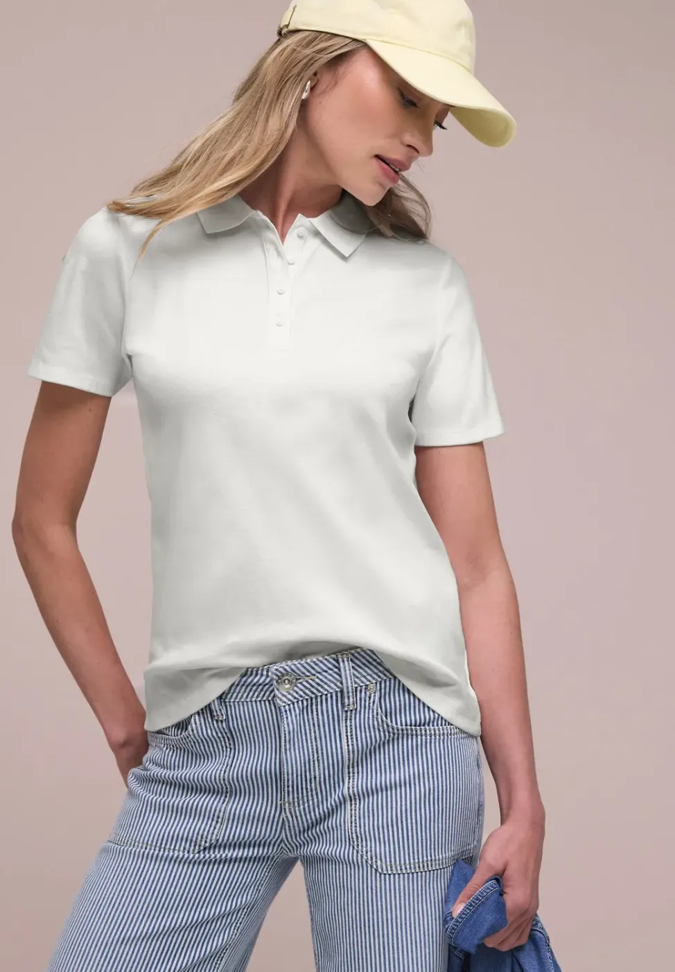 Poloshirt met korte mouwen en geribde structuur