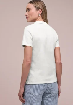Poloshirt met korte mouwen en geribde structuur
