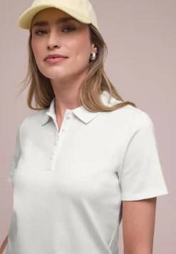 Poloshirt met korte mouwen en geribde structuur