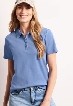 Poloshirt met korte mouwen en geribde structuur