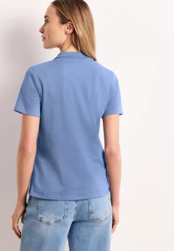 Poloshirt met korte mouwen en geribde structuur