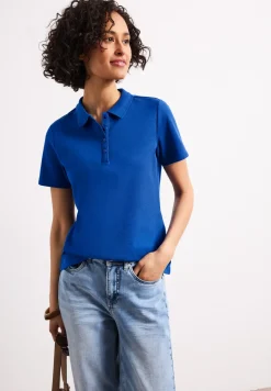 Poloshirt met korte mouwen en geribde structuur