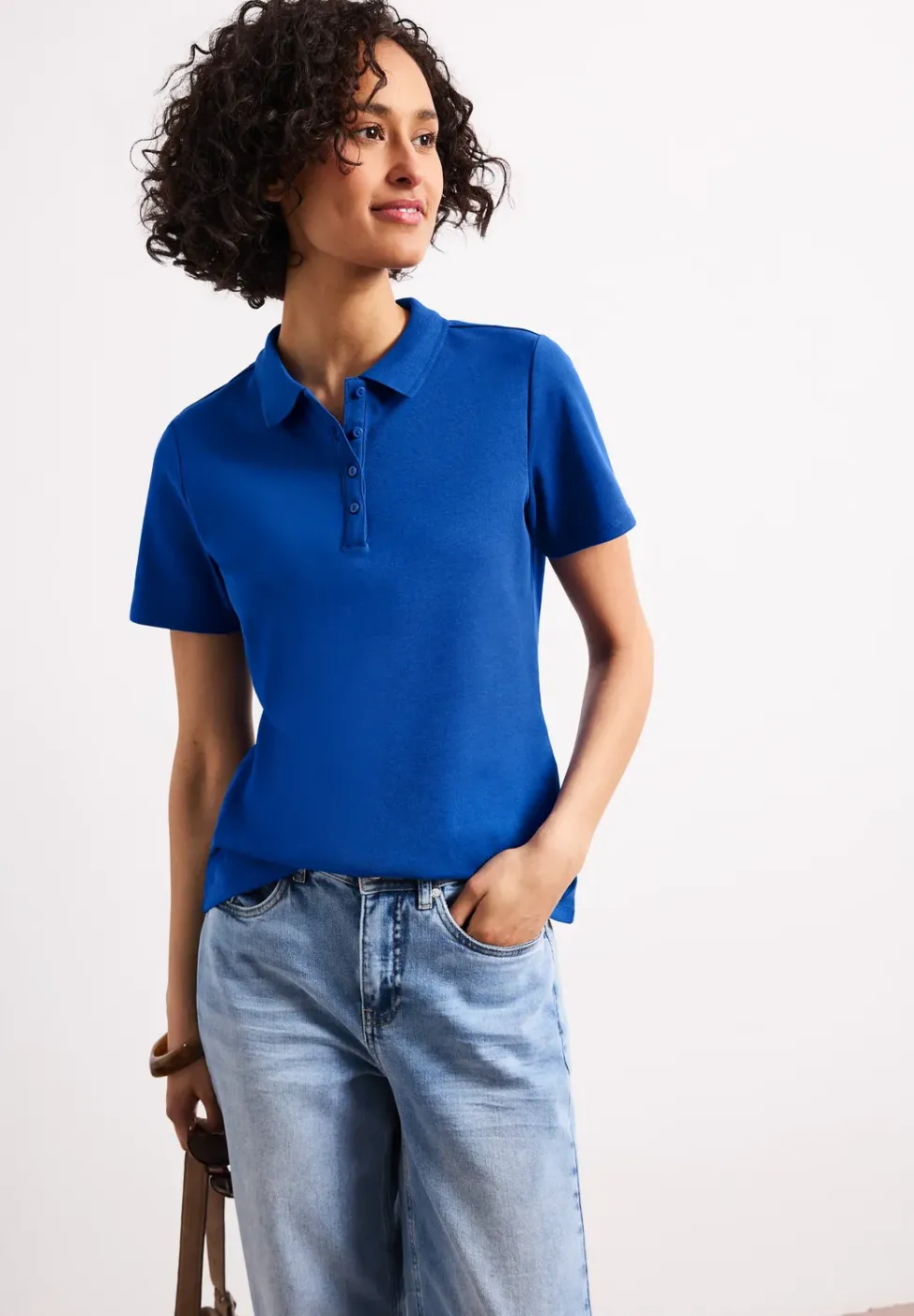 Poloshirt met korte mouwen en geribde structuur