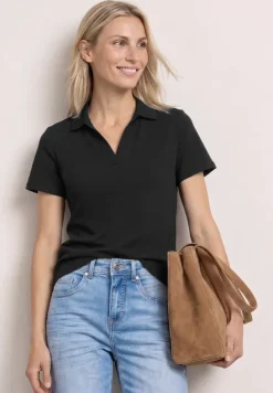 Poloshirt met korte mouwen en gespleten hals