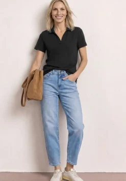 Poloshirt met korte mouwen en gespleten hals